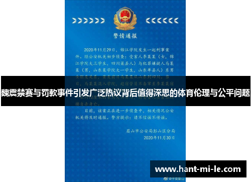 魏震禁赛与罚款事件引发广泛热议背后值得深思的体育伦理与公平问题